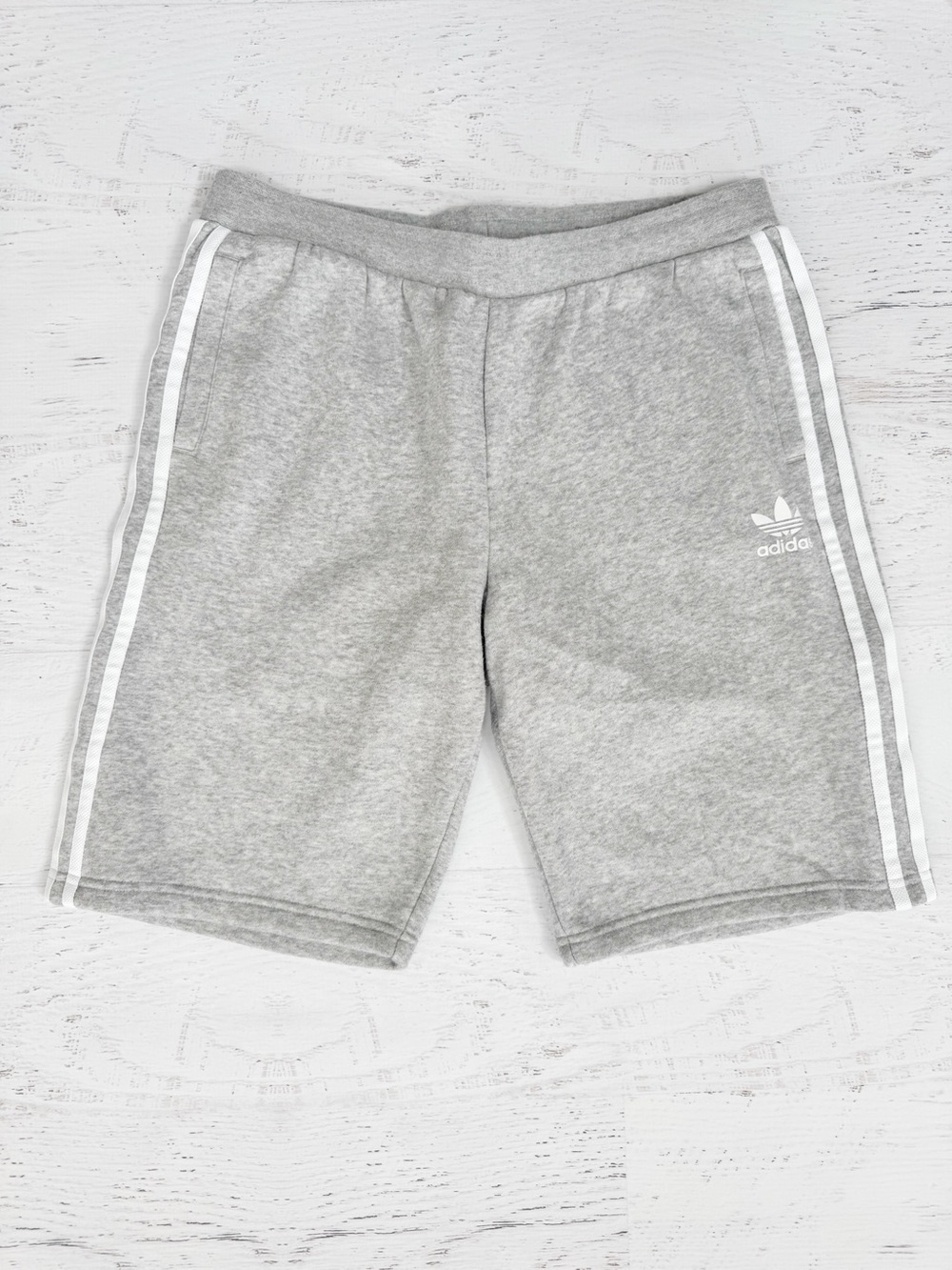 Boys Gray Adidas Fleece Shorts XL